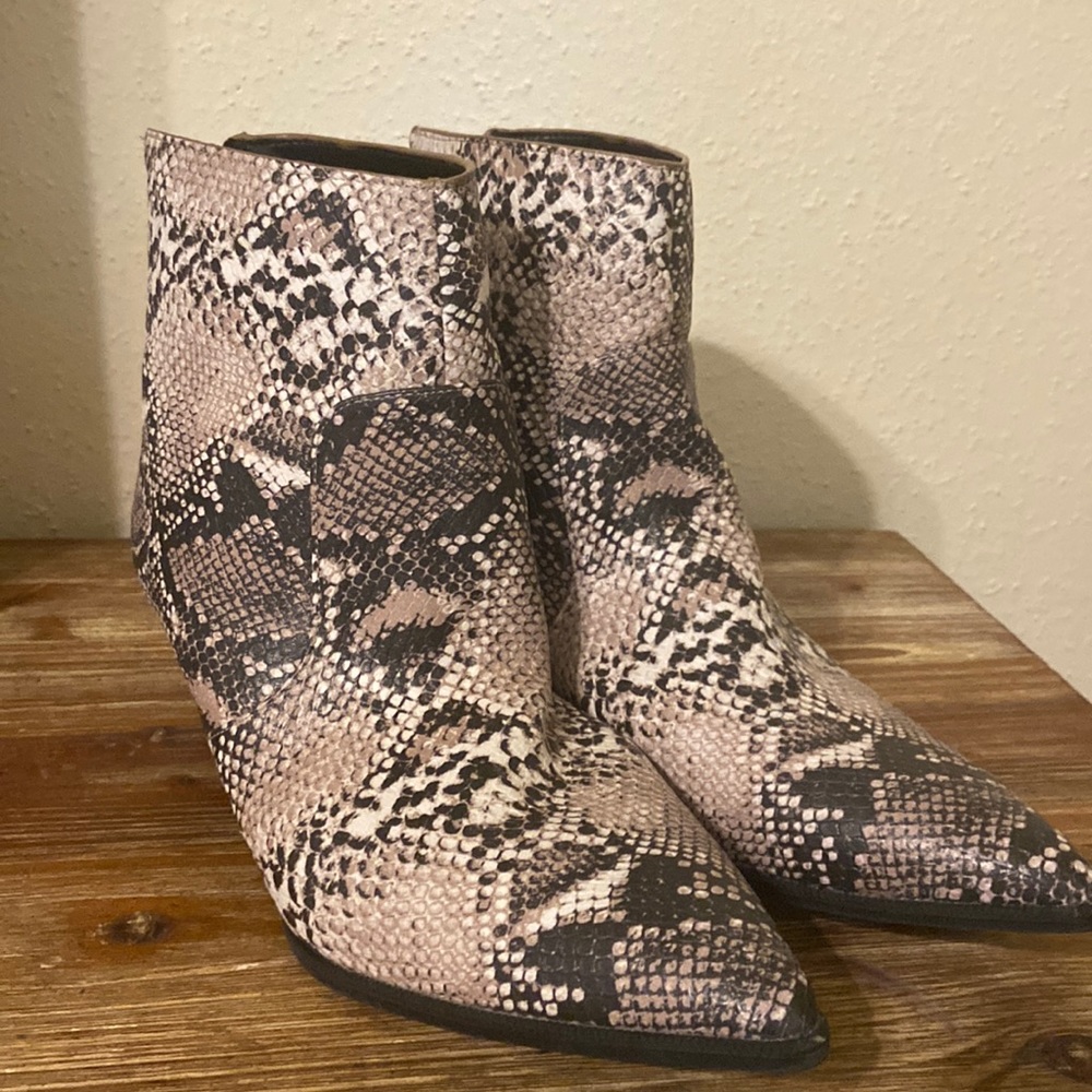 Faux snake skin boots